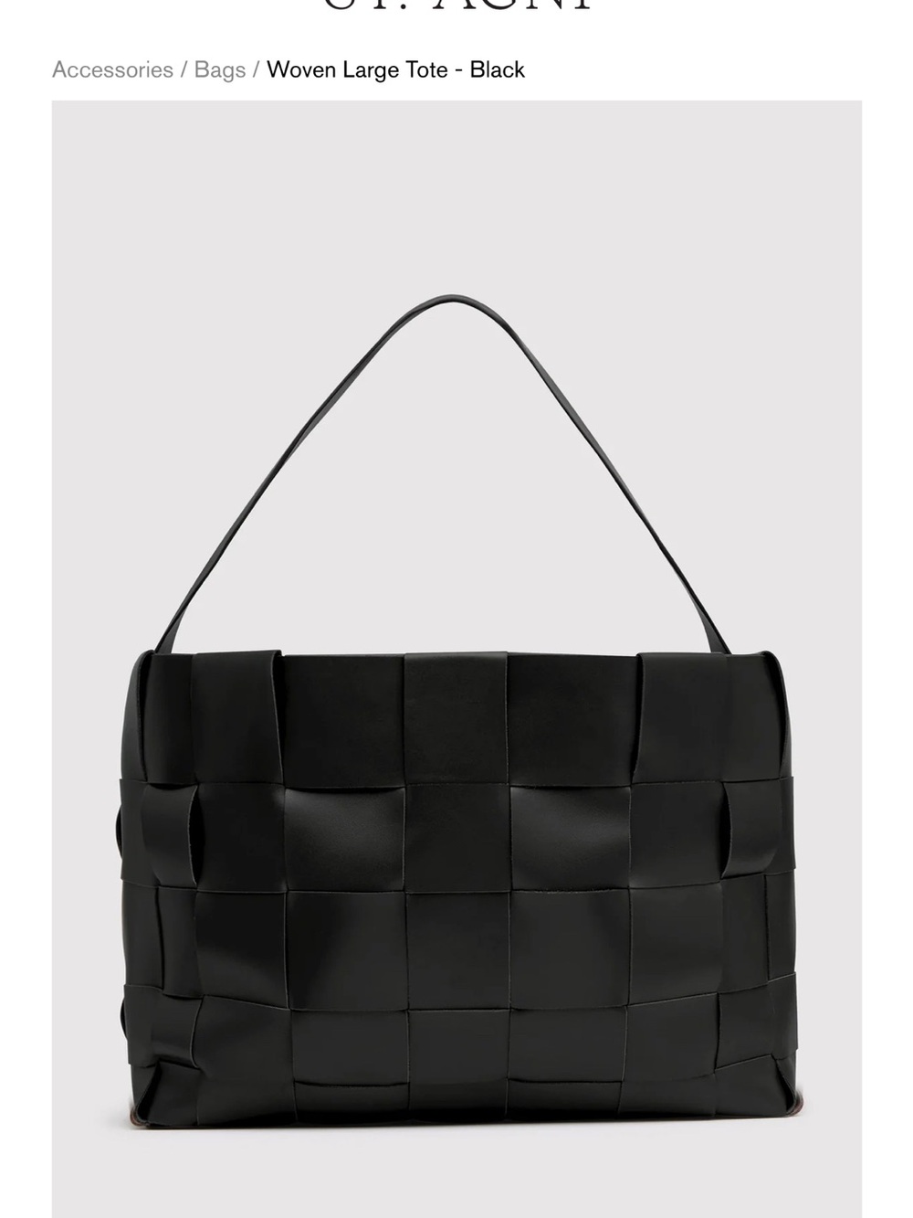 NWT - St. Agni Large Woven Tote - Black